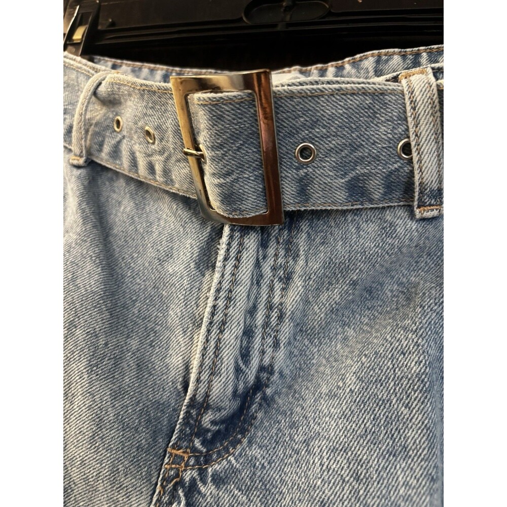 Zara Women's Light Blue Denim Belted Cargo Jeans SZ 4 - Picture 13 of 14
